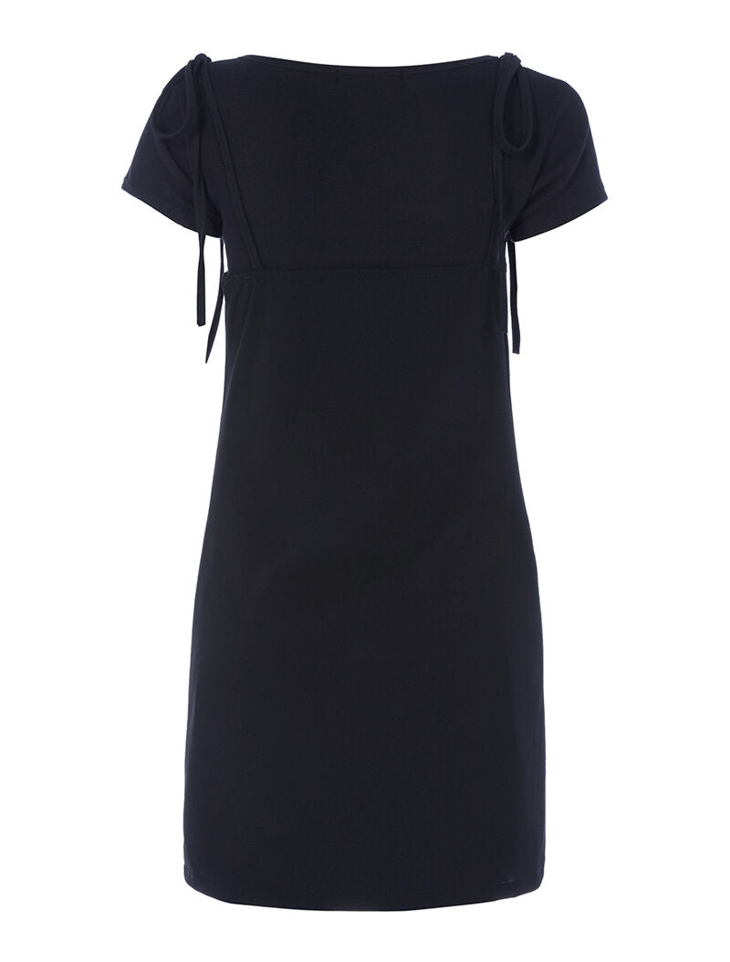 Robe moulante et t-shirt côtelé - noir - 2