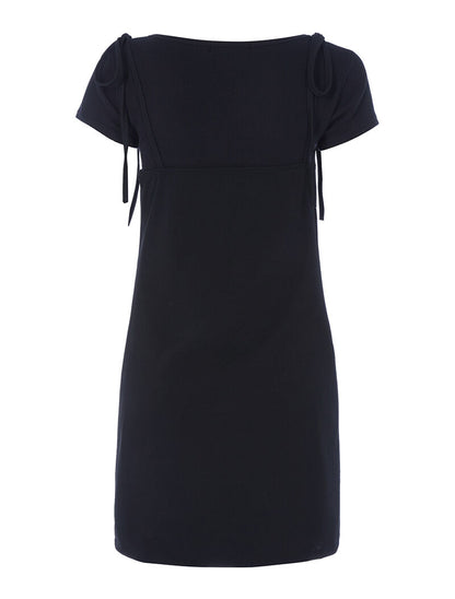 Robe moulante et t-shirt côtelé - noir - 2