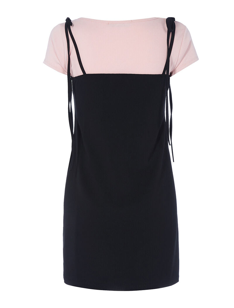 Robe moulante et t-shirt côtelé - rose - 2