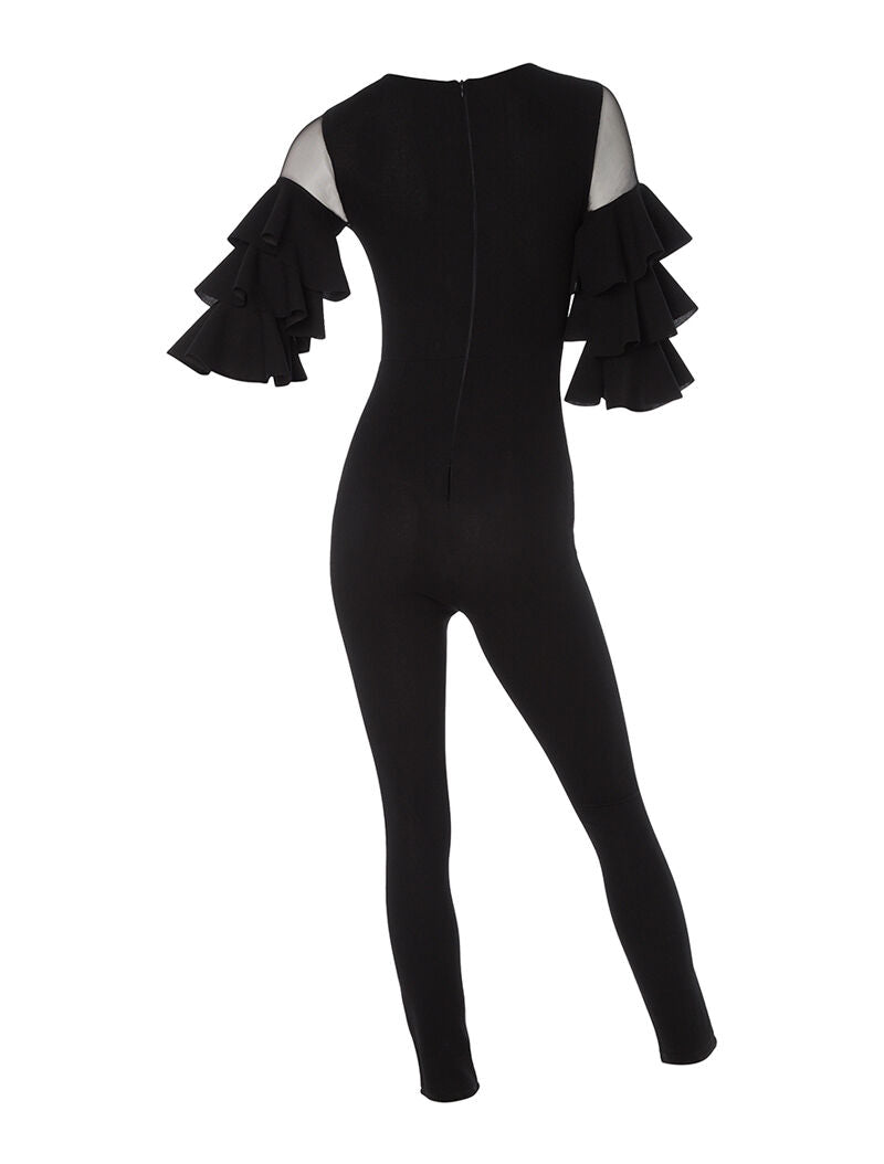Combinaison fluide à manches volantées - noir - 2