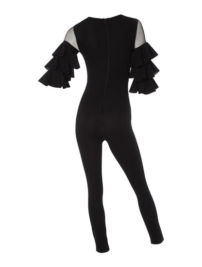 Combinaison fluide à manches volantées - noir - 2