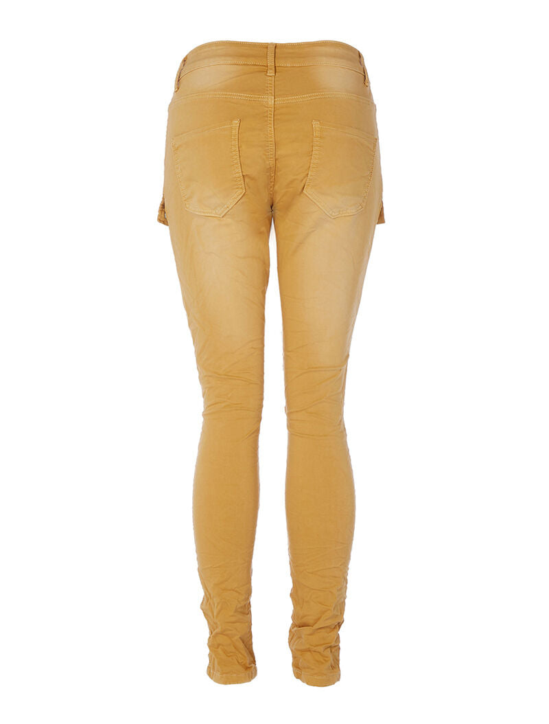 Jean style sarouel à poches avant boutonnées - orange - 2