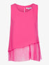 Top en tulle gaufrée et voiles superposés - fushia - 3