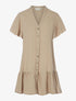 Robe chemise oversize volantée - beige - 1