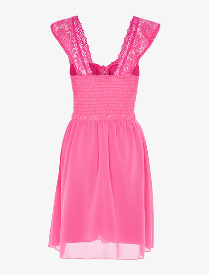 Robe buste corsage et bas en voile - fushia - 5