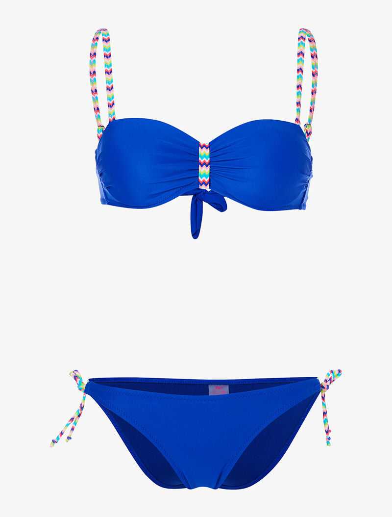 Bikini bretelles zig-zag - bleu roi - 3