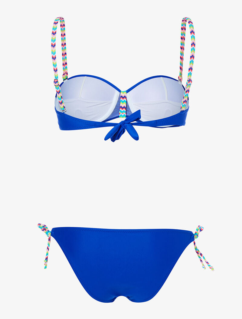 Bikini bretelles zig-zag - bleu roi - 2