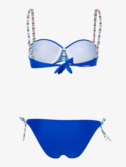Bikini bretelles zig-zag - bleu roi - 2