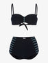 Bikini taille haute à lace brodé - noir - 1