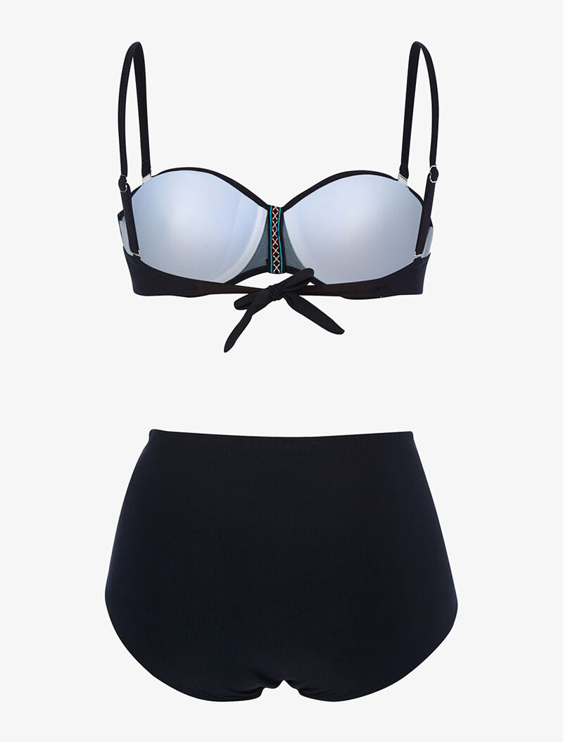 Bikini taille haute à lace brodé - noir - 2