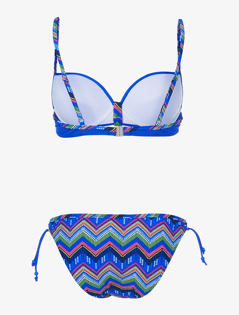 Bikini zig-zag éthnique - bleu roi - 2