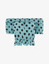 Crop top satiné à pois - turquoise - 3