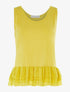 Débardeur bas volanté en voile - jaune - 1