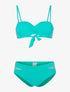 Bikini empiècements résille - turquoise - 1