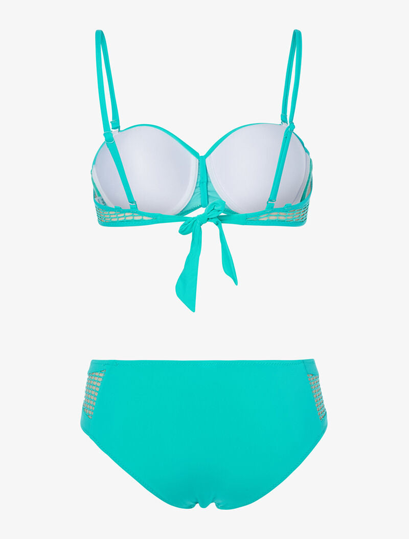 Bikini empiècements résille - turquoise - 2