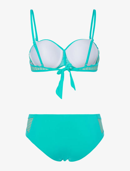 Bikini empiècements résille - turquoise - 2