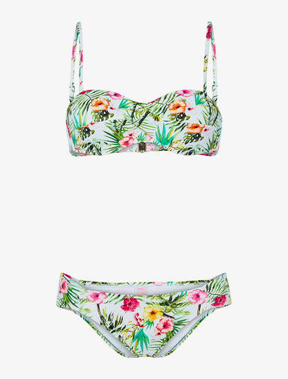 Bikini torsadé jungle - blanc/vert - 3