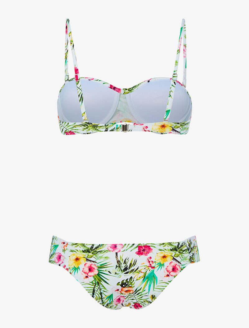 Bikini torsadé jungle - blanc/vert - 2