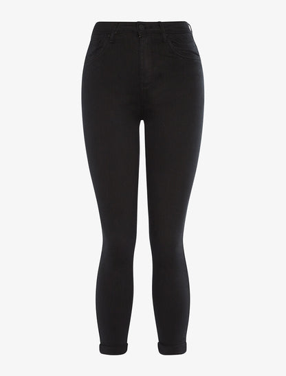Jean 7/8 skinny taille haute - noir