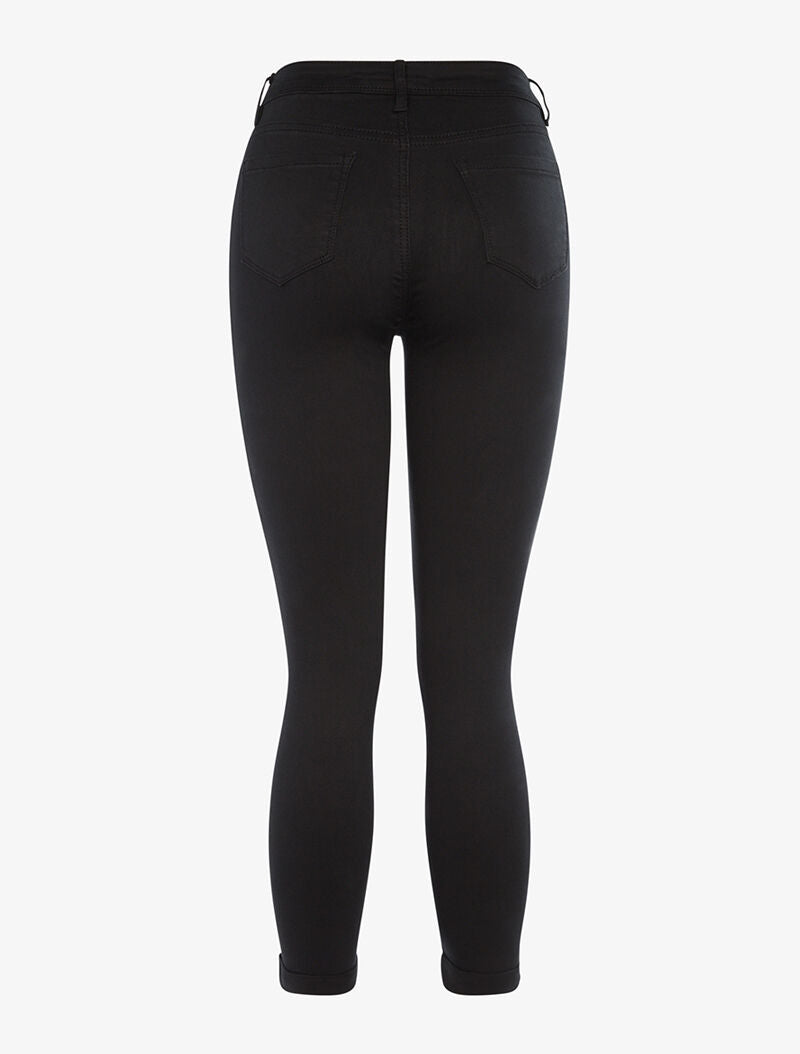 Jean 7/8 skinny taille haute - noir