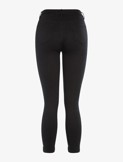 Jean 7/8 skinny taille haute - noir