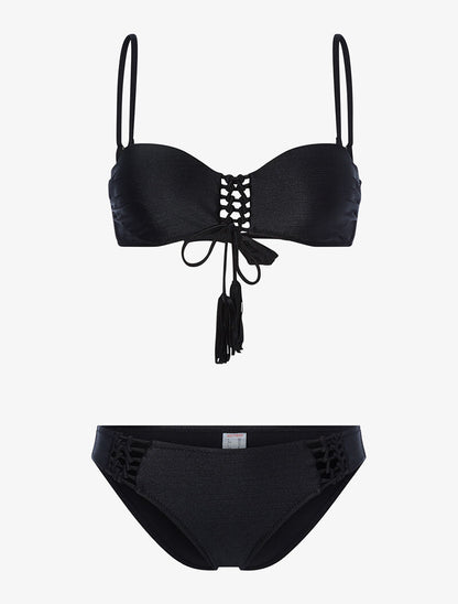 Bikini ajouré irisé - noir - 3