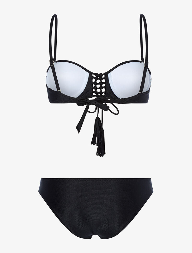 Bikini ajouré irisé - noir - 2