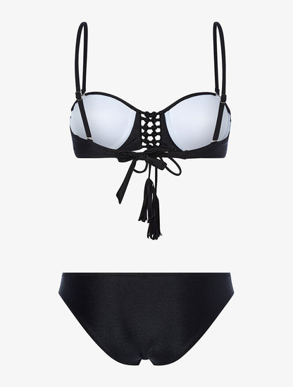 Bikini ajouré irisé - noir - 2