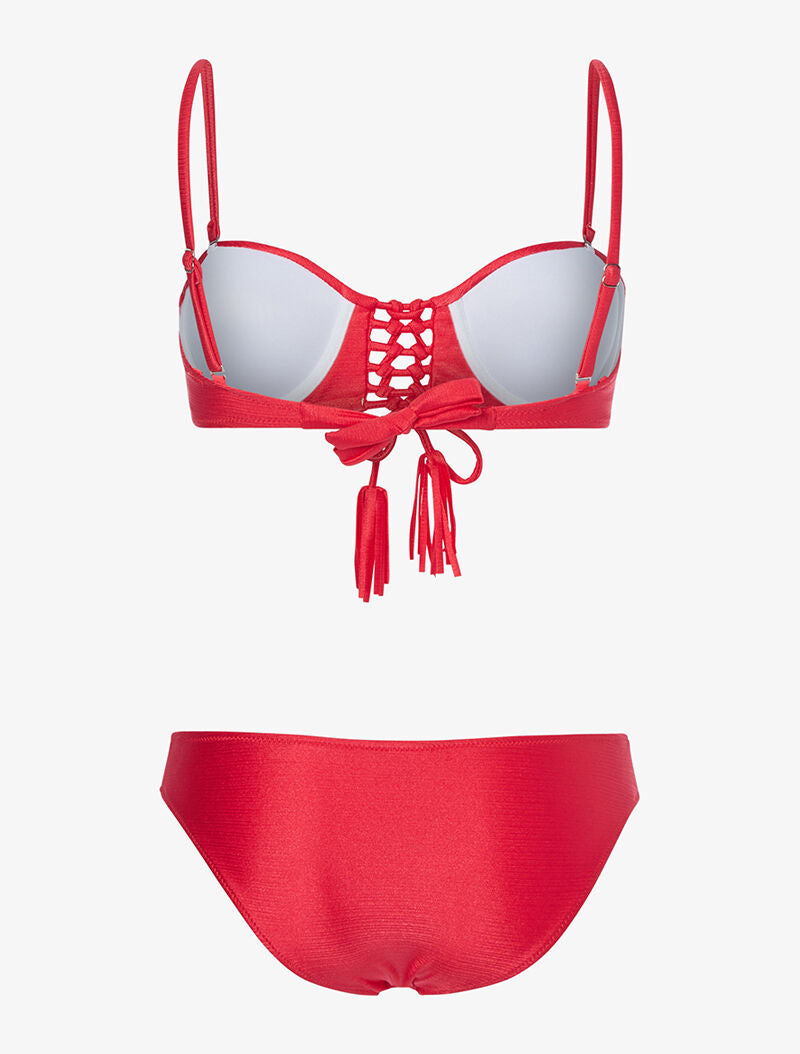 Bikini ajouré irisé - rouge - 2