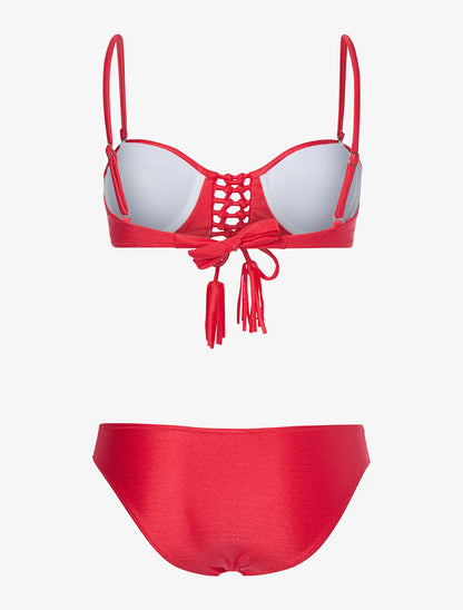 Bikini ajouré irisé - rouge - 2
