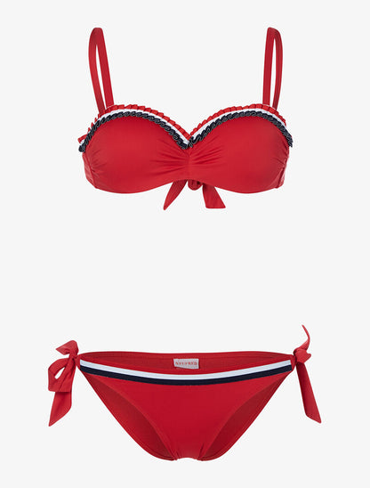 Bikini à empiècements tricolores - rouge - 1
