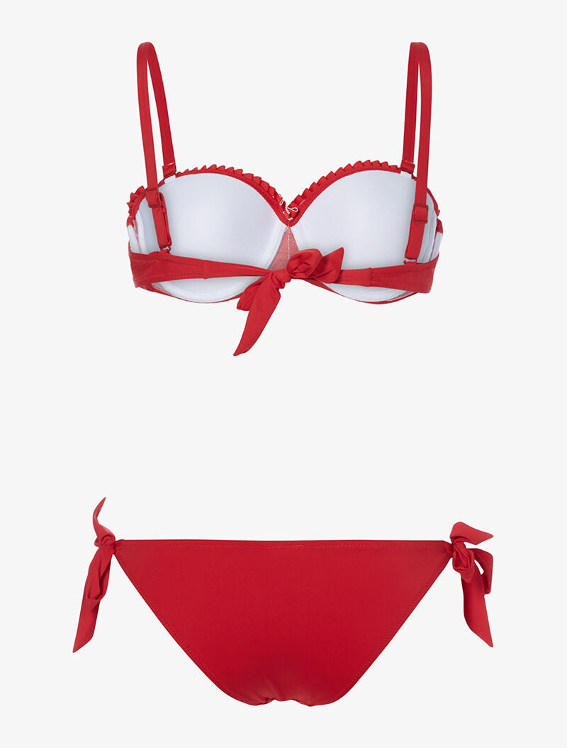 Bikini à empiècements tricolores - rouge - 2