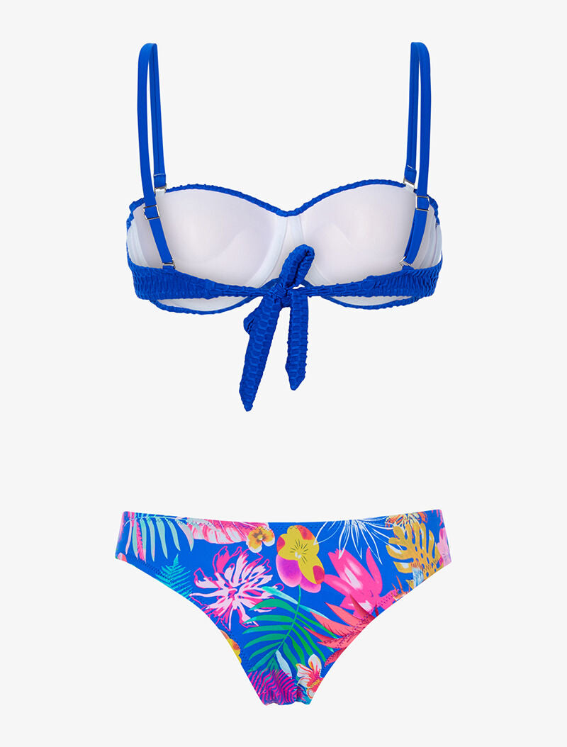 Bikini tanga tropical - bleu électrique - 2