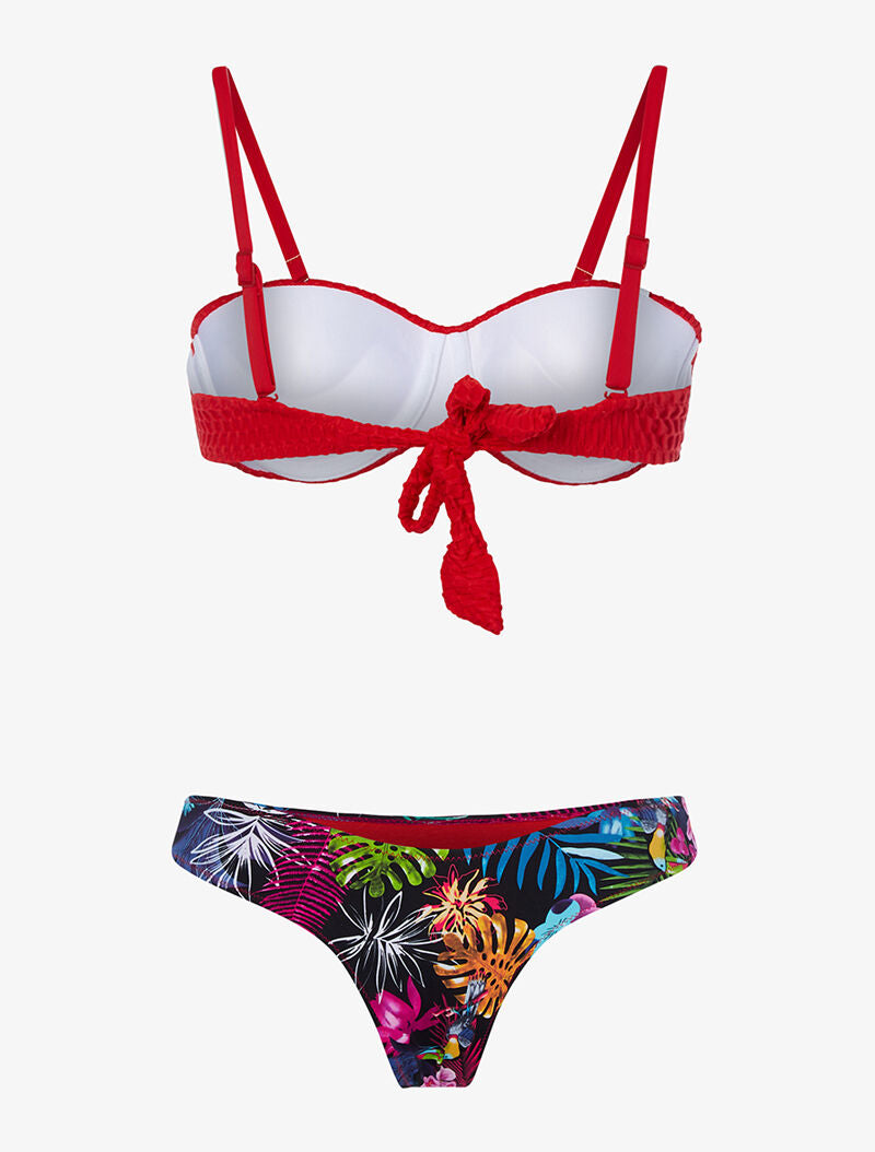 Bikini tanga tropical - rouge - 2