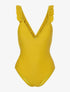 Monokini à bretelles volantées - moutarde - 1