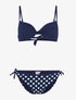 Bikini à imprimé pois - marine - 1