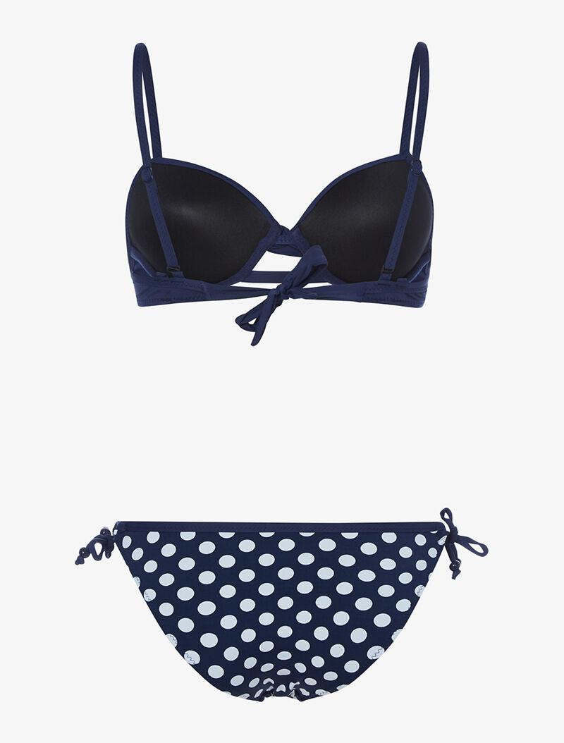 Bikini à imprimé pois - marine - 2