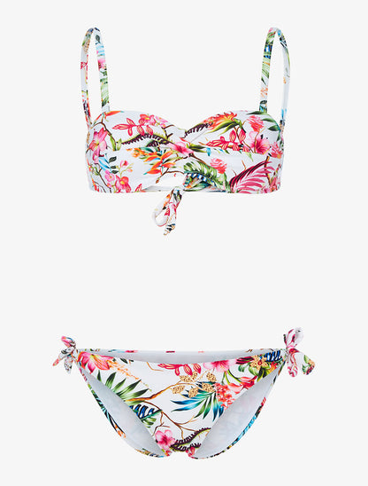 Bikini imprimé tropical - blanc - 3