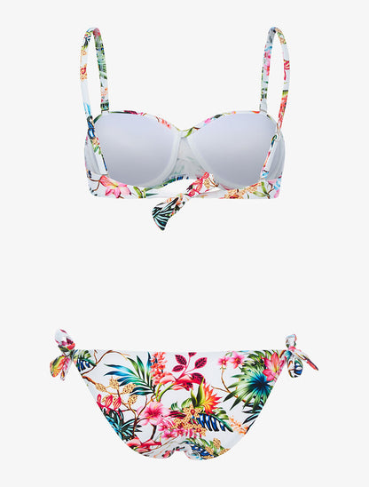 Bikini imprimé tropical - blanc - 2