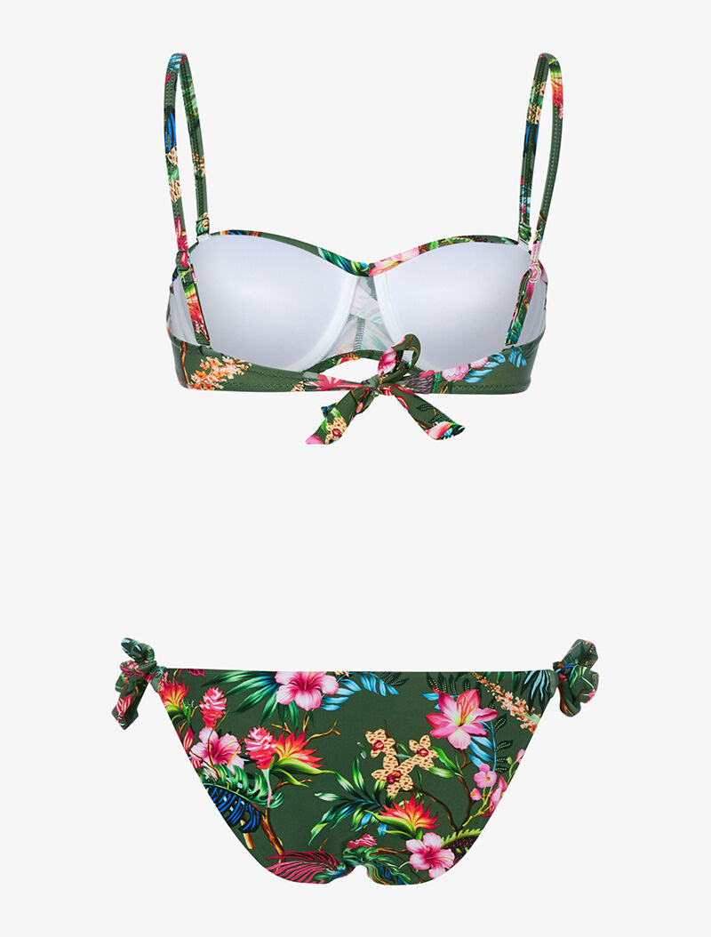 Bikini imprimé tropical - kaki - 2
