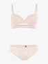 Ensemble SG et tanga en broderie fine - rose orange - 1