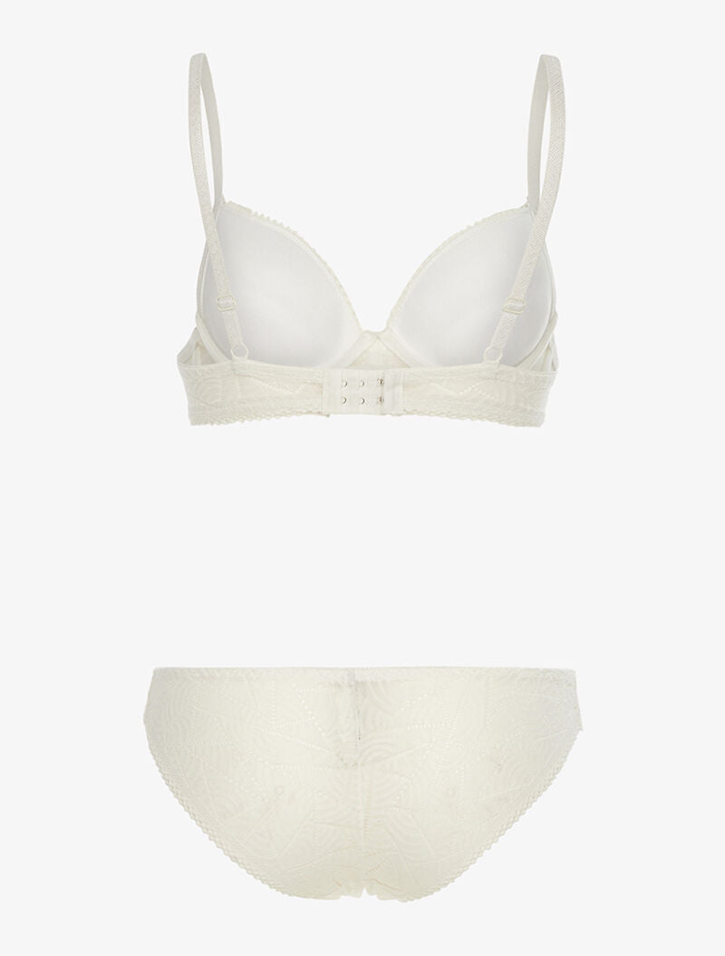 Ensemble SG et tanga en dentelle arrondie - blanc - 2