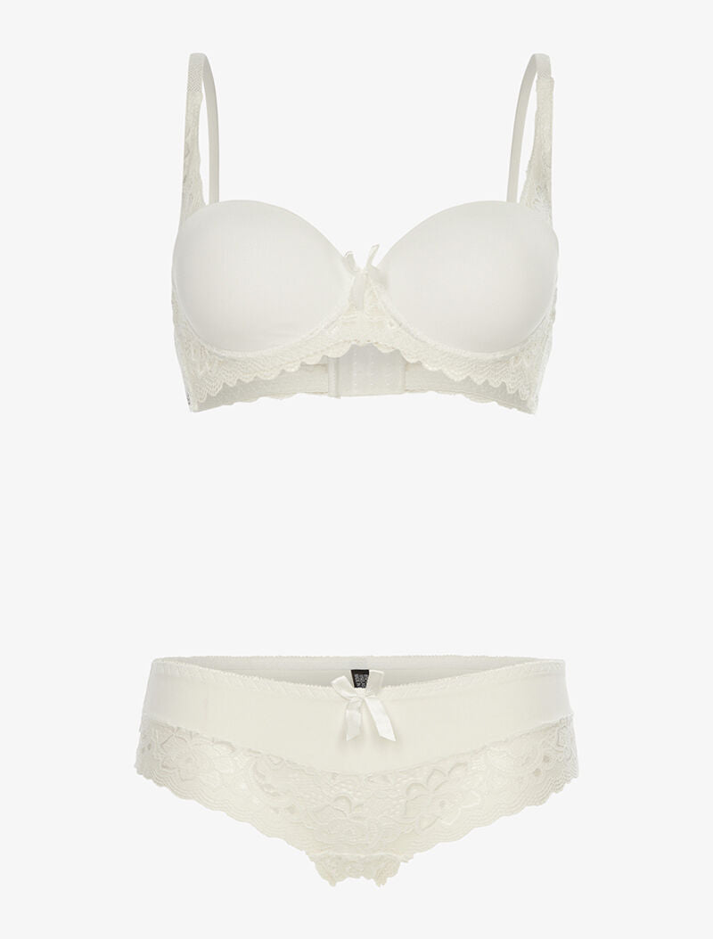 Ensemble emboîtant bi matière - ecru - 3