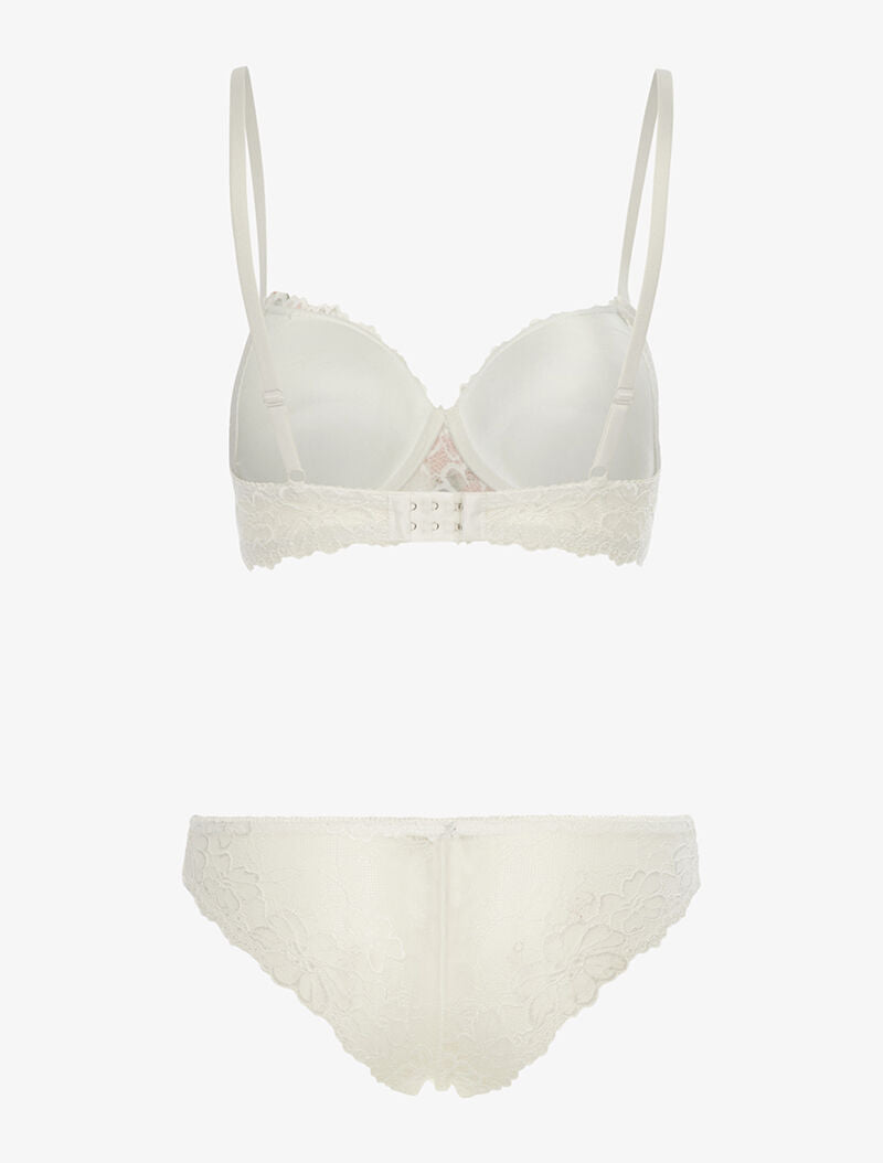 Ensemble SG et tanga empiècement fleurs brodées - blanc - 2