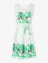 Robe à coeurs imprimé fleurs - vert/blanc - 1
