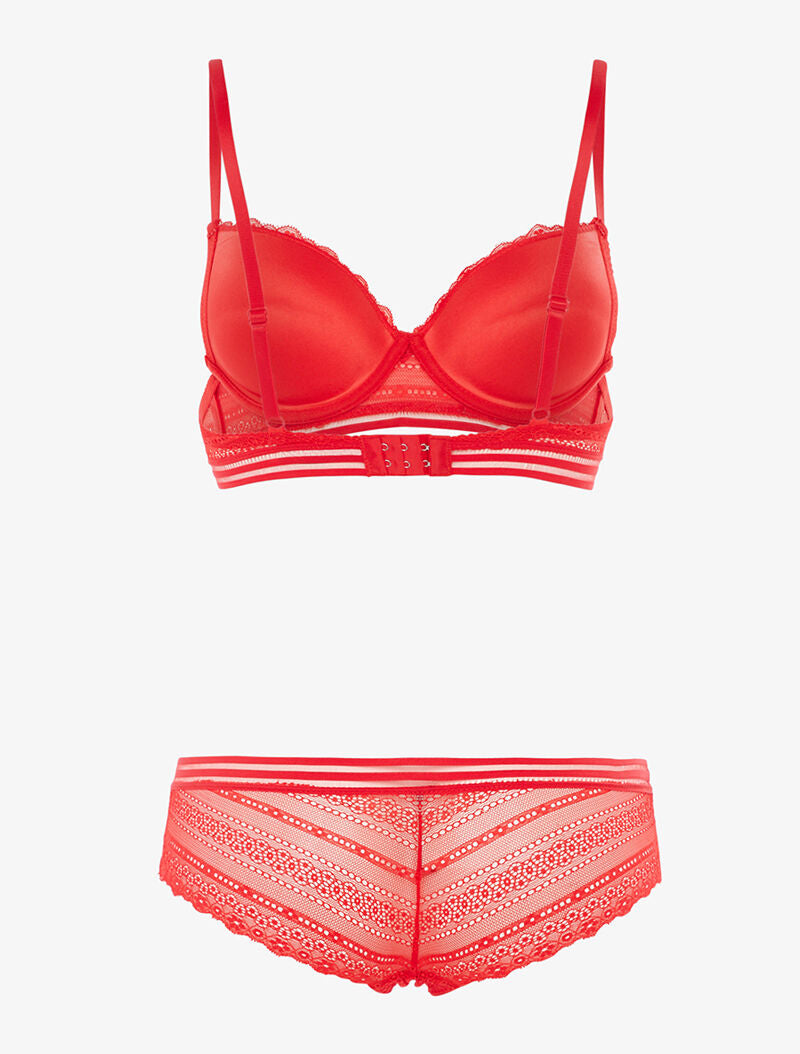 Ensemble SG et shorty à lignes graphiques - rouge - 2