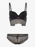 Ensemble SG et shorty dentelle vagues - noir - 3