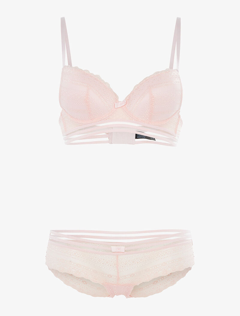 Ensemble SG et shorty à lignes graphiques - rose - 3