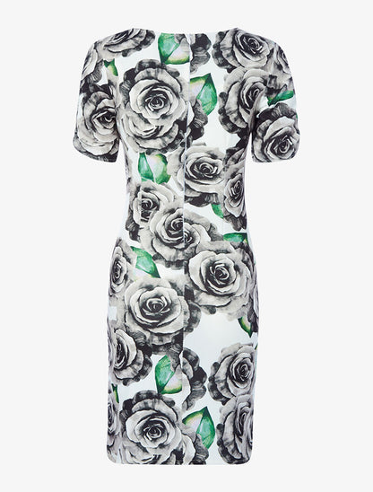 Robe boutonnée à grand imprimé - gris foncé - 2