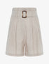 Short taille empire en lin - beige - 1
